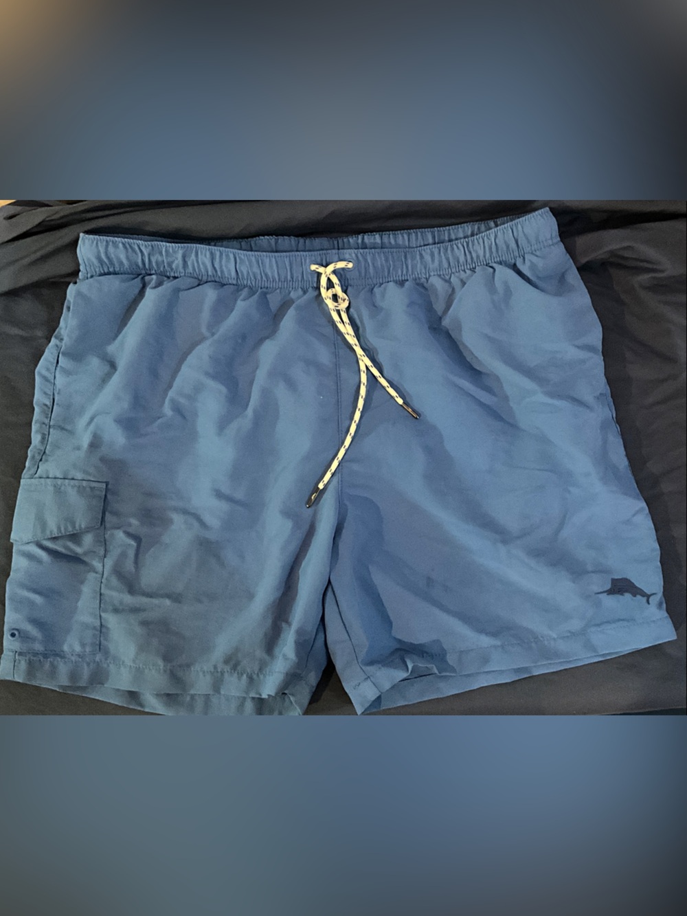 Tommy Bahama Light Blue Elastic Waist Athletic Shorts/swim trunks